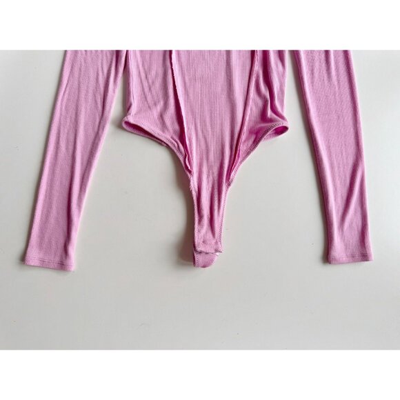 Urban Outfitters OUT FROM UNDER Willow Pink Ribbed Jersey Bodysuit, Size XS - Picture 7 of 15